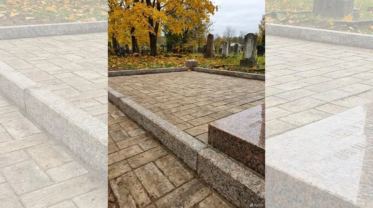 Выполненная работа: семейный участок с брусчаткой и оградой, ПМ009 в Южно-Сахалинске