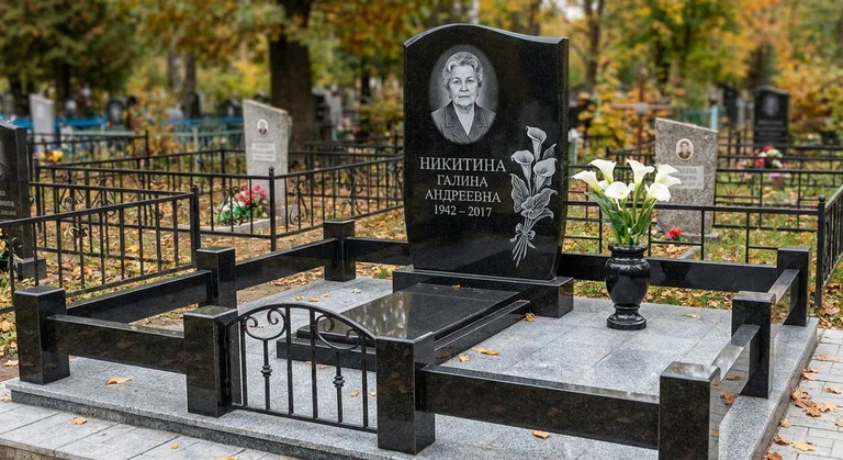 Памятник с гравировкой калл — выполненная работа «Никитина» в Южно-Сахалинске