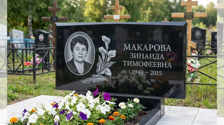 Памятник с гравировкой калл — выполненная работа «Макарова» в Южно-Сахалинске
