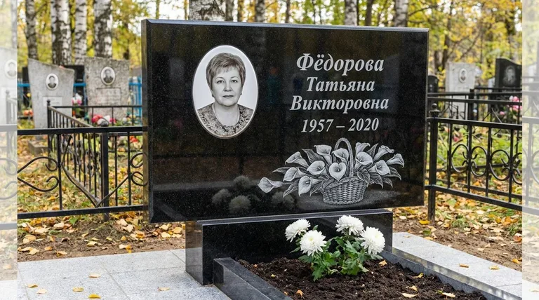 Памятник с гравировкой калл — выполненная работа «Фёдорова» в Южно-Сахалинске