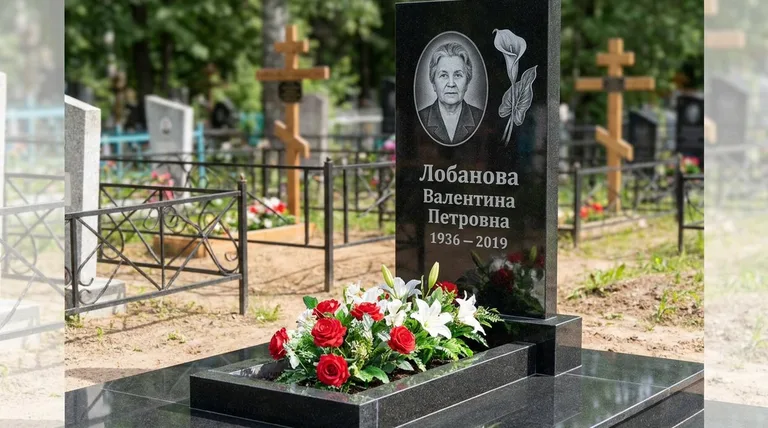 Памятник с гравировкой калл — выполненная работа «Лобанова» в Южно-Сахалинске