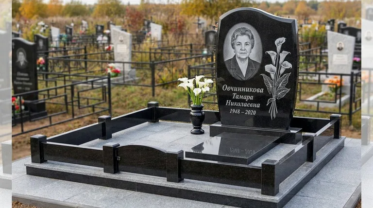 Памятник с гравировкой калл — выполненная работа «Овчинникова» в Южно-Сахалинске