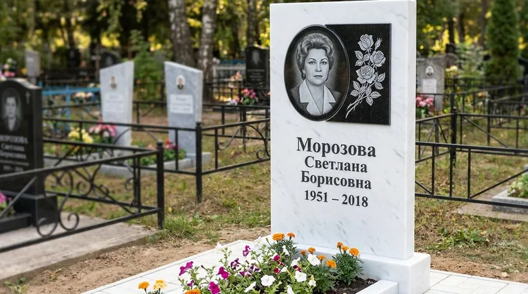 Памятник с гравировкой роз — выполненная работа «Морозова» в Южно-Сахалинске