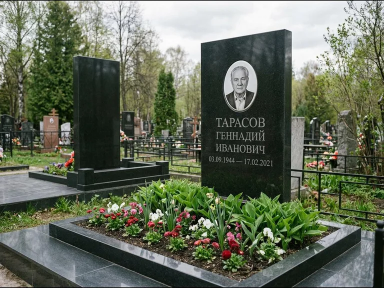 Керамический портрет на габбро-диабазе в Южно-Сахалинске