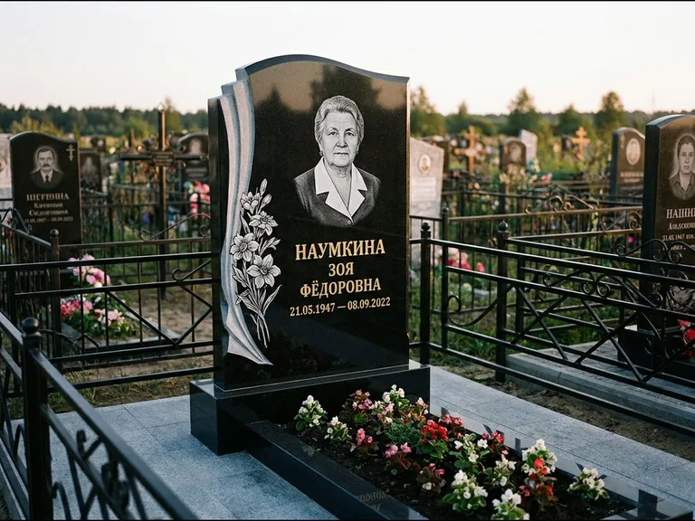 Гравировка портрета на чёрном граните — выполненная работа 6 в Южно-Сахалинске