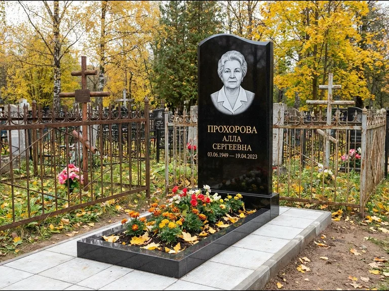 Гравировка портрета на чёрном граните — выполненная работа 8 в Южно-Сахалинске