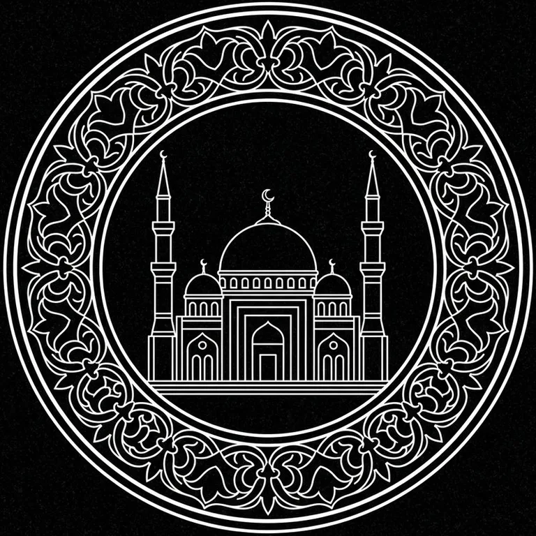 Эскиз: В медальоне — круглый медальон с восточным кантом в Южно-Сахалинске