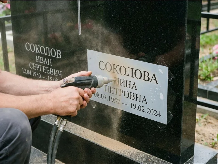 Догравировка ФИО и дат — гравировка с выездом на кладбище в Южно-Сахалинске