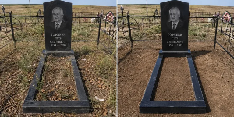 Пакет Базовая уборка могилы Гордеева: вынос мусора, листвы, сорняков и протирка памятника