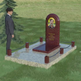 Вертикальный светский памятник из гранита - П057