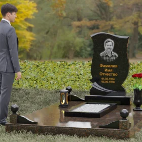 Гранитный вертикальный памятник для одного - П106