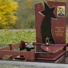 Вертикальный комбинированный православный памятник - П183