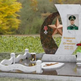 Вертикальный комбинированный памятник светский - П192