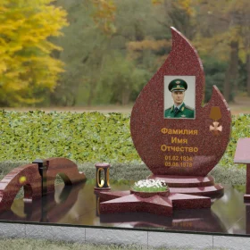 Вертикальный гранитный светский памятник - П199