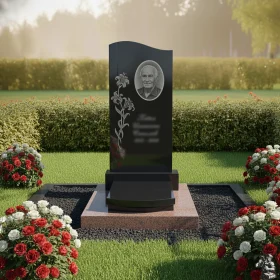 Вертикальный гранитный памятник-комплекс - ПН066