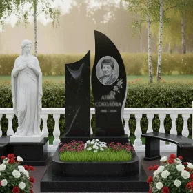 Вертикальный светский памятник из гранита или мрамора - ПН105