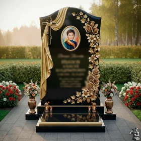 Православный элитный гранитный памятник с крестом - ПН142