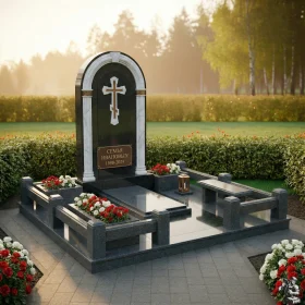 Семейный православный комбинированный памятник - ПН168