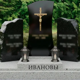 Вертикальный гранитный мемориальный комплекс на двоих - ПН212