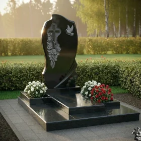 Элитный Гранитный православный памятник с крестом - ПН281