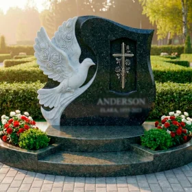 Гранитный православный памятник с крестом - ПН300