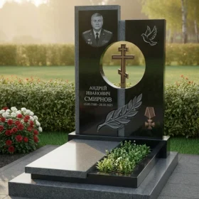 Элитный гранитный вертикальный памятник ПН329 - ПН329