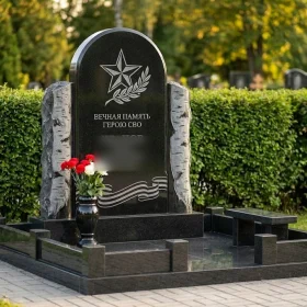 Вертикальный Гранитный светский памятник - ПН407