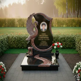 Комбинированный вертикальный светский памятник - ПН583