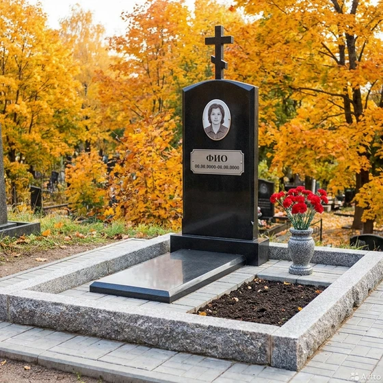 Полимерный памятник с крестом