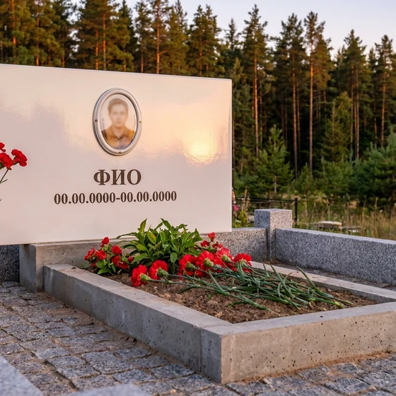 Полимерный памятник из цельной глыбы