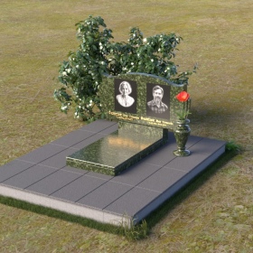 Горизонтальный гранитный памятник на одного/двоих - ПГ097