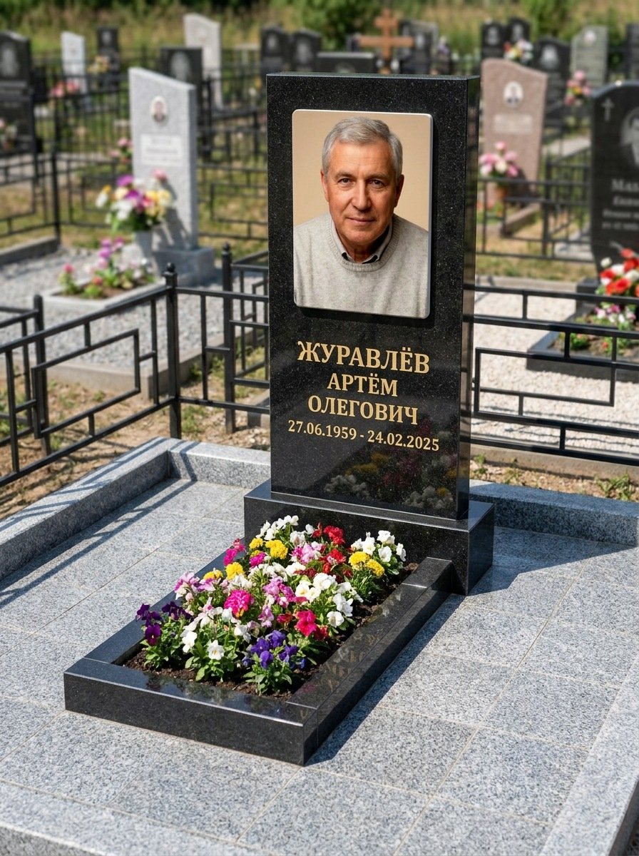 Портрет на памятнике в Южно-Сахалинске — Выцветшее фото восстановили — керамогранит 180×240 мм