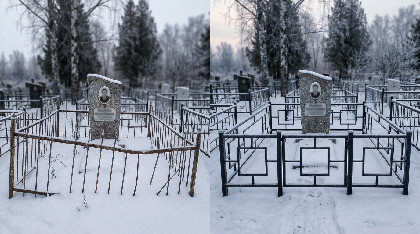 Установка ограды в Южно-Сахалинске — пример 1
